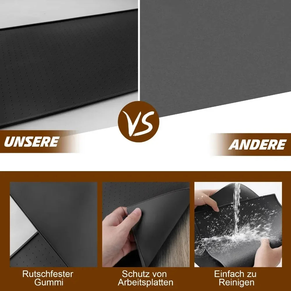 tapis silicone anti dérapant protection machine noir moderne respectueux environnement 48x30cm