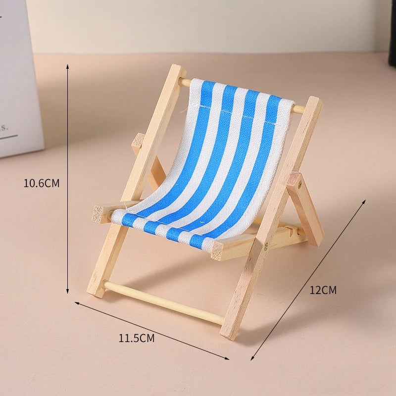 chaise pliante miniature accessoires poupée couleurs vives motifs citrons fraises moderne rayures horizontales
