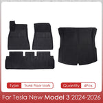 tapis sol coffre tesla model noir rayures horizontales moderne antidérapant caoutchouc