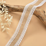 ruban jute dentelle blanche vintage rustique 2m 5m opacité beige blanc decoration cadeau festive