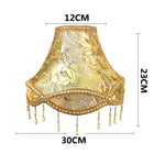 abat jour tissu floral broderie franges beige luxe décoration lampe table murale moderne