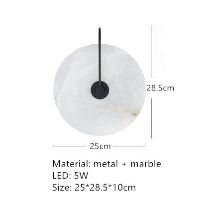 applique murale moderne marbre doré éclairage blanc chambre salon entrée étude 3000K 5000K fixée