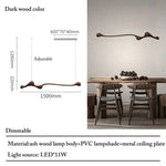 lampe suspendue bois naturel moderne marron foncé suspension minimaliste éclairage salon chambre