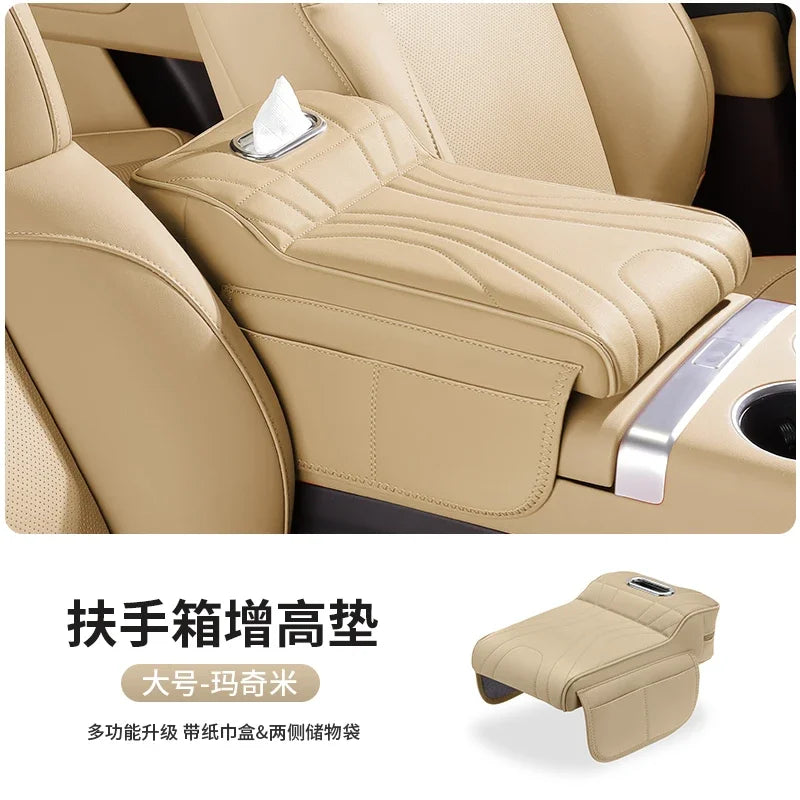 coussin soutien voiture cuir gris clair moderne adhésif trosse rangement porte tissu téléphone intégré