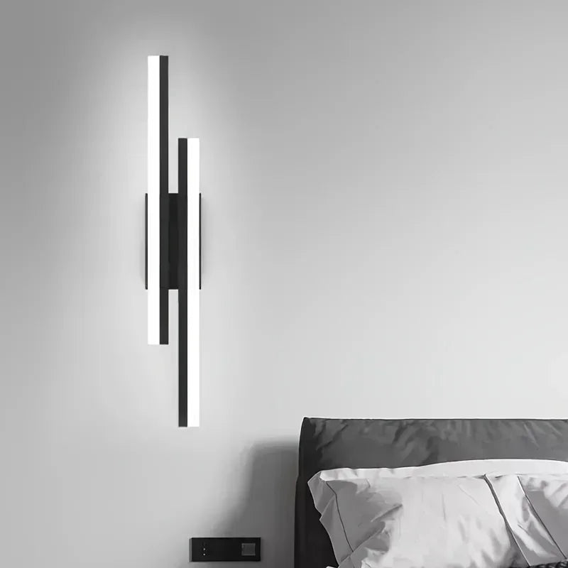 applique murale led réglable température couleur moderne minimaliste noire blanche fixée mur