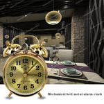 réveil vintage mécanique doré argenté aiguille rétroéclairage face unique métal durable quartz classique antique