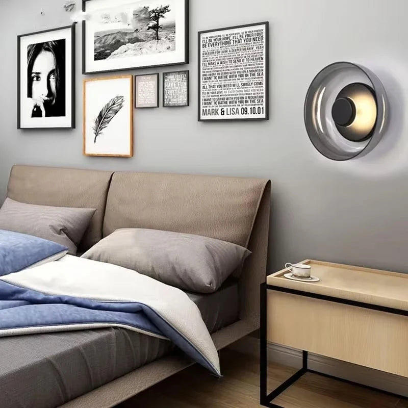 applique murale moderne transparente dorée chambre salon éclairage led nordique minimaliste fixée mur