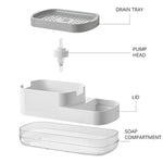distributeur savon mousse blanc moderne support éponge pompe couvercle compartimentOpaque