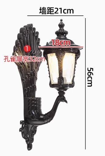 applique murale noire classique motifs dorés baroque fixations muralesextérieur ip65hydrofuge
