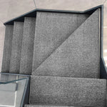 tapis d'escalier moderne antidérapant 15 pièces adhésif beige clair texture tissée polyester