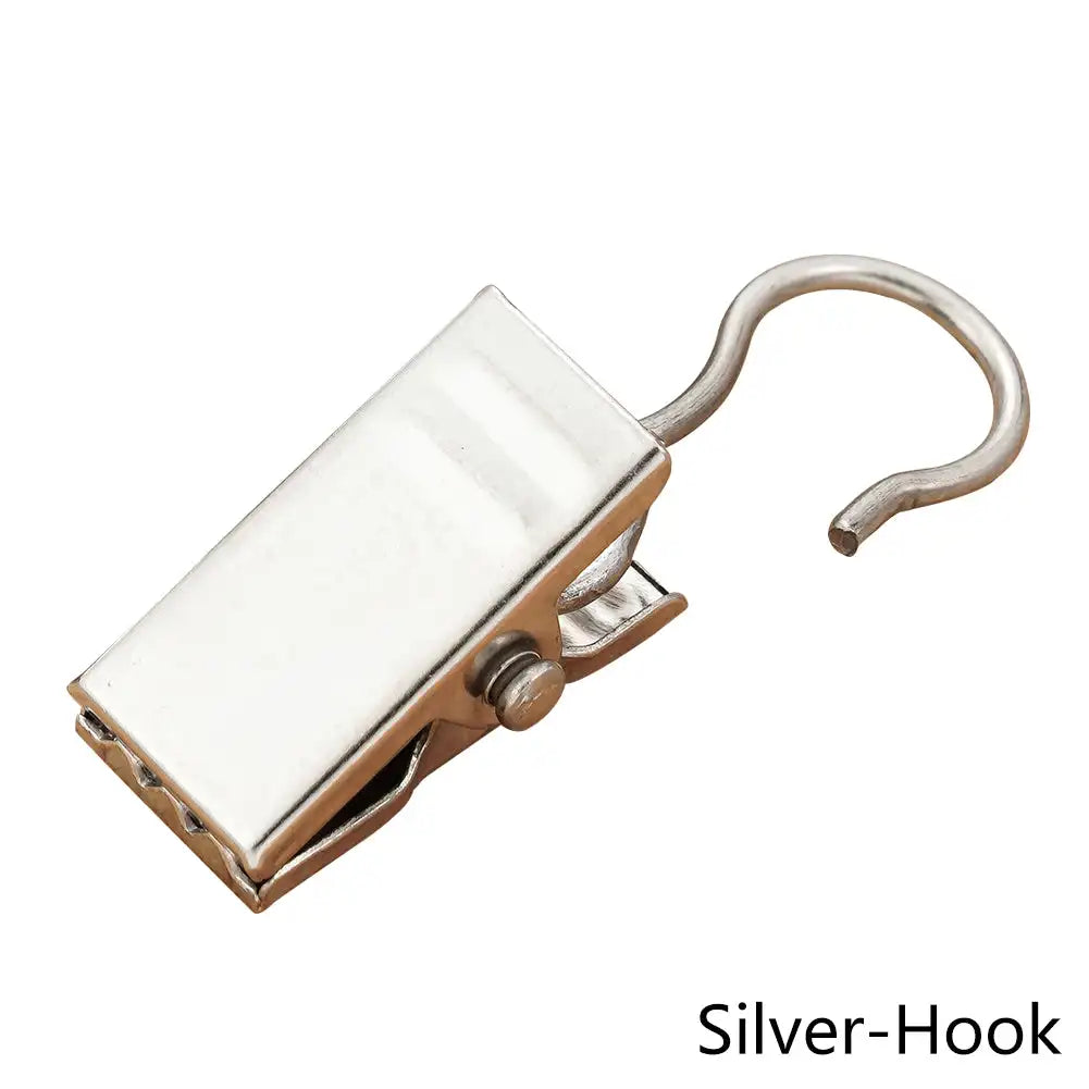 pinces tissu moderne métal argenté lisses opaques anneaux boucles crochet