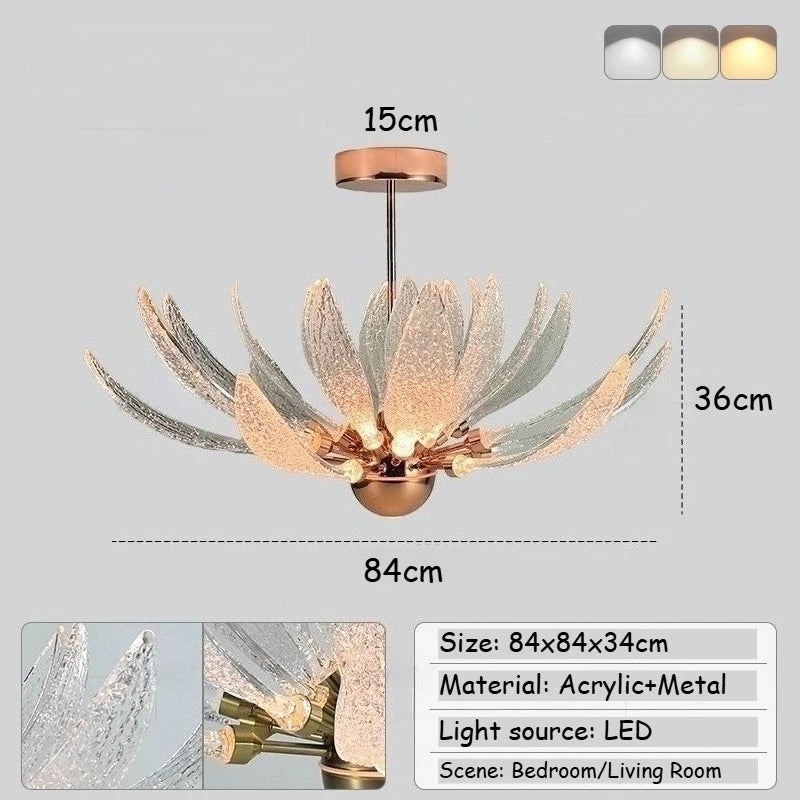 suspension lumineuse moderne transparente dorée cuivre argentée texture craquelée intérieur chambre salon