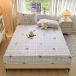 draps lit coton polyester houssable adultes carreaux gris roses modernes 120x200 150x200 180x200 200x220