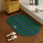 tapis vert marron bleu rayures diagonales moderne antidérapant absorbant eau salle bain intérieur voyage