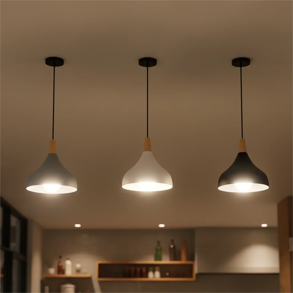 suspension lumineuse moderne pendentif bois éclairage intérieur bleu pastel rose pastel chambre salon
