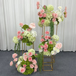 Architectures décoration florales artificielles blanches roses vertes romantiques occasionnelleextérieur mariage anniversaire