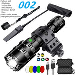 lampe torche rechargeable led intense noire aluminium outdoor autodéfense camping 30w usb
