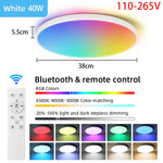 plafonnier led moderne blanc noir multicolore télécommande éclairage intelligent rgb rechargeable