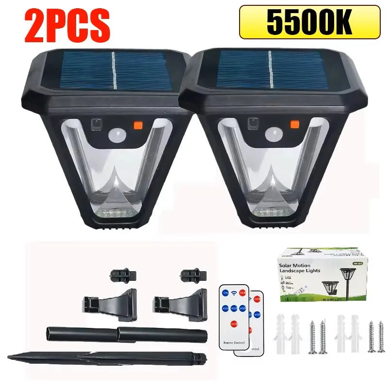 lampes solaires extérieures détecteur radar moderne ip65 led rechargeables télécommande