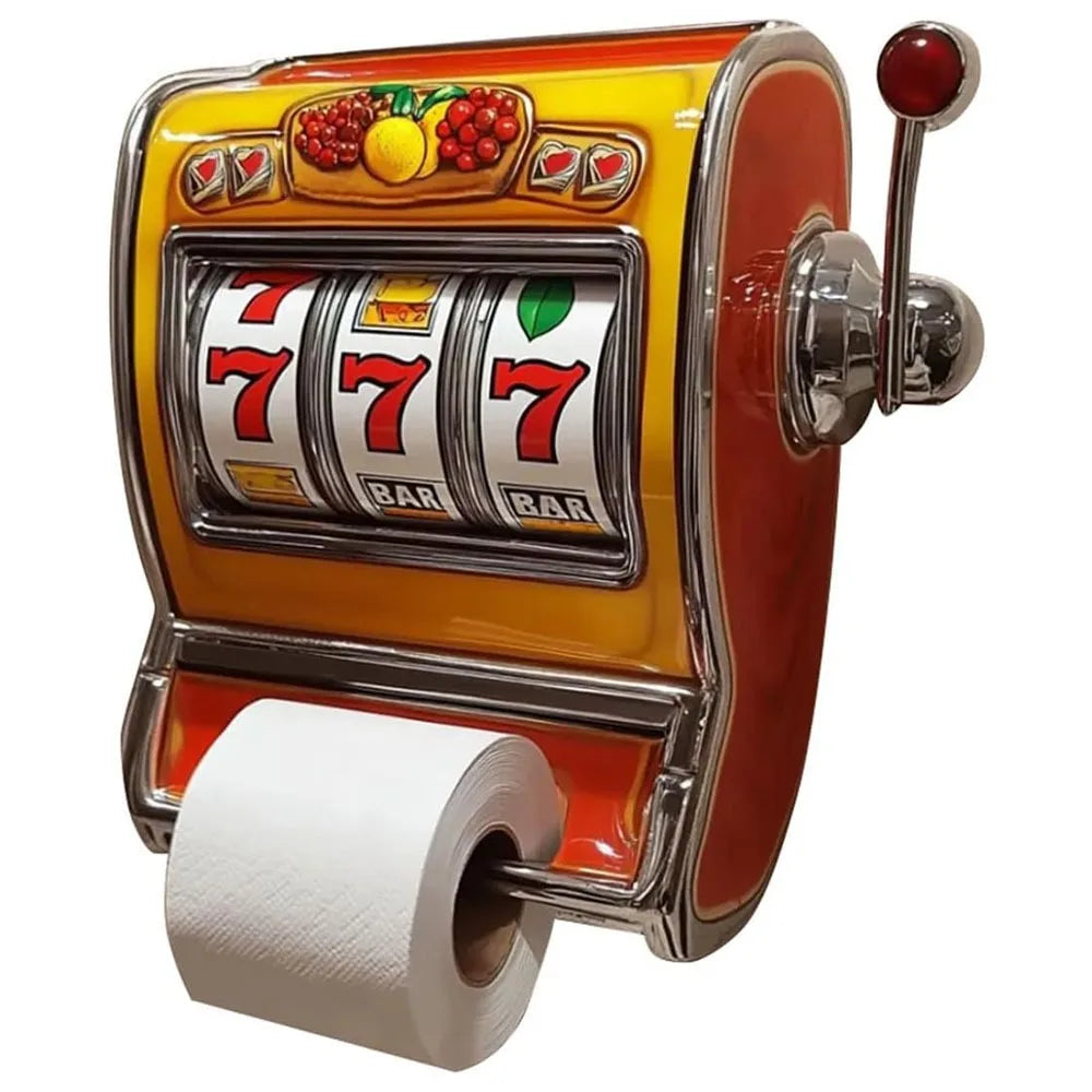 porte papier toilette machine sous jaune rouge argenté motifs fruits vintage décoratif fixations murales