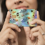 autocollants carte bancaire effet laser logo starbucks vert noir holographique anti rayures