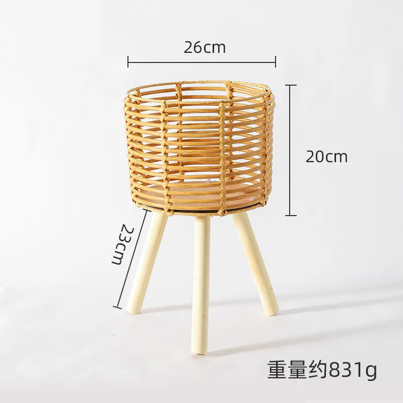 paniers pieds tressés moderne rustique plantes artificielles naturel beige clairextérieur patio jardin