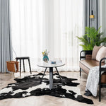 tapis rectangulaire moderne imprimé peau vache noir blanc salon chambre décoration polyester daim