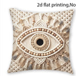 housse coussin macramé boho chic franges beige gris 40x40cm 45x45cm 50x50cm 60x60cm polyester