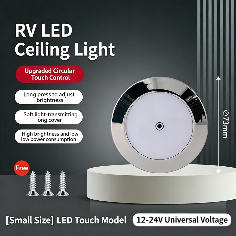 lampe led moderne adhésive éclairage intérieur véhicule blanc 6000k tactile 12v 24v 185mm 150mm