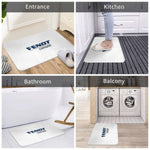 tapis bain blanc bleu fendt caravan moderne imperméable antidérapant adhésif protecteur coton polyester