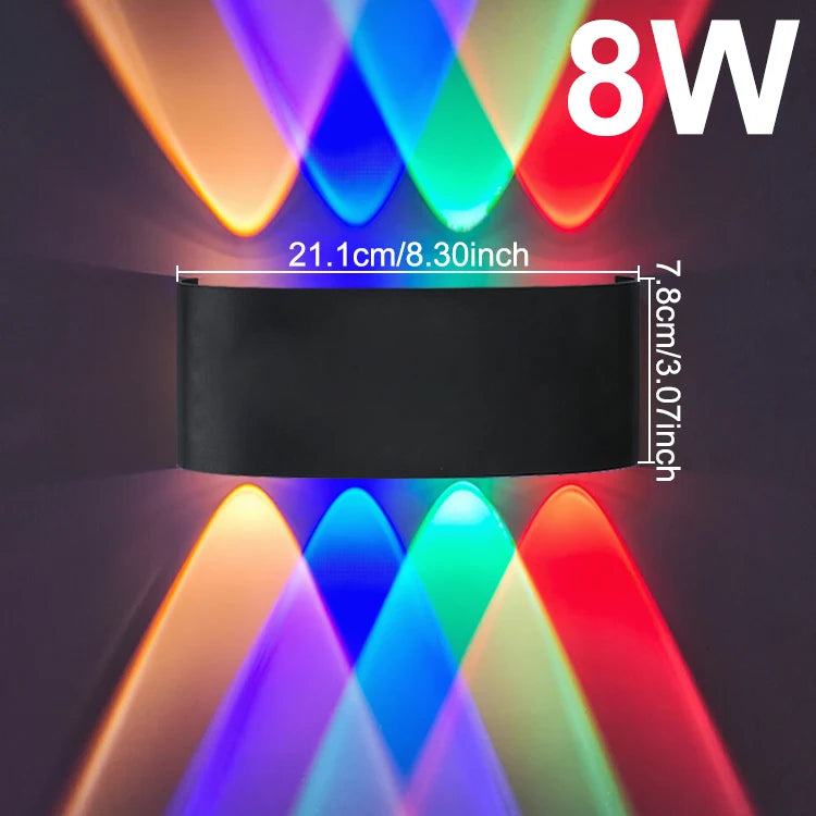 appliques murales led modernes rgb noir lumiere arc ciel texturées semi transluce