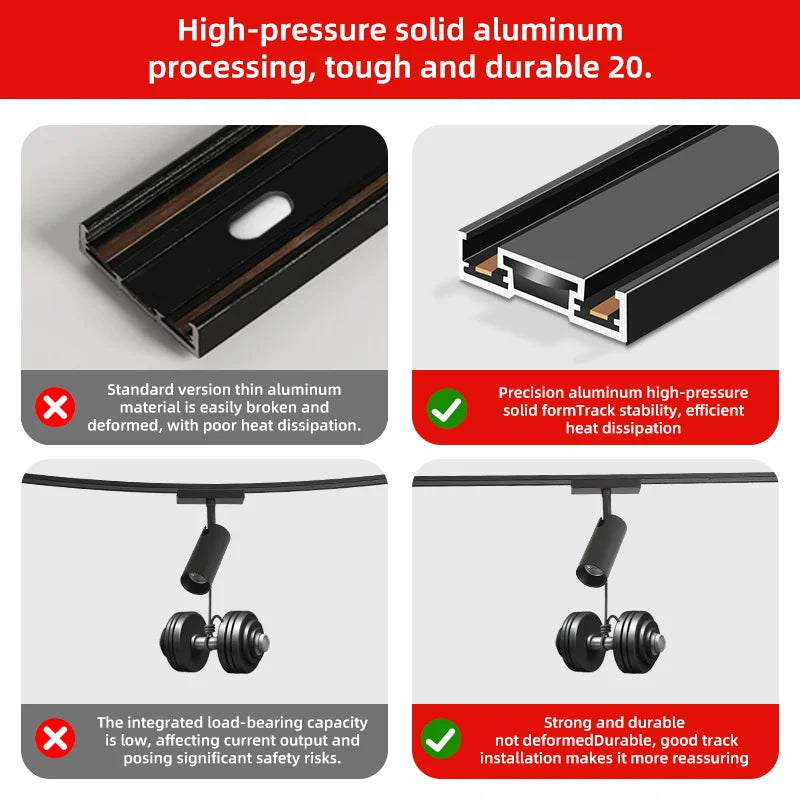 rail lumière suspendue moderne aimants noir ampoules led 12w 24w spotlight floodlight grille light