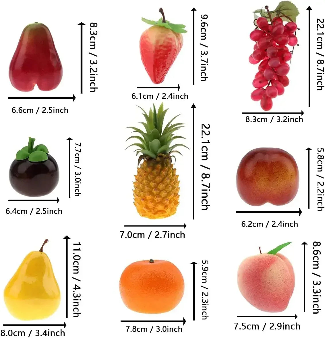 décoration intérieure fruits artificiels ananas raisin banane orange citron pomme pêche réaliste festive sourceMapping: