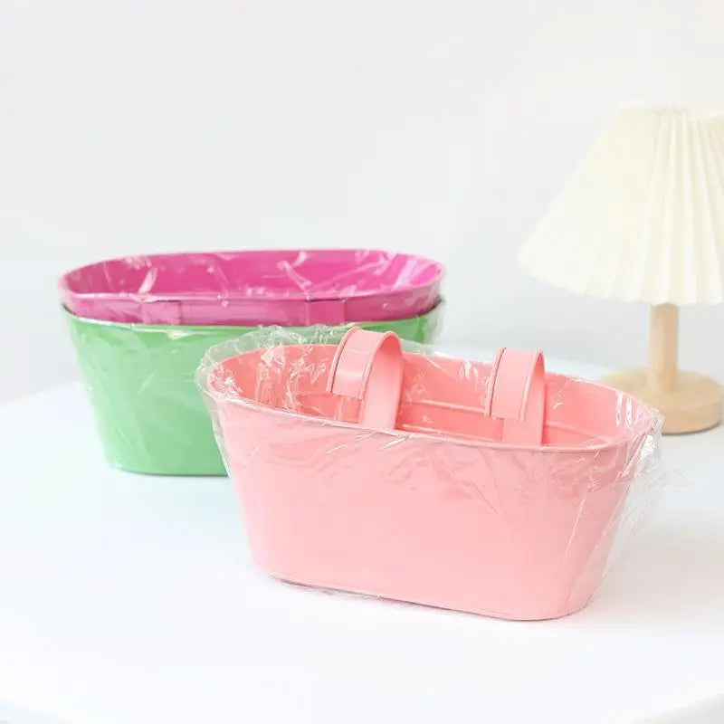 panier suspendu imprimé floral vert rose jaune bleu violet moderne crochets fleurs artificiellesextérieur