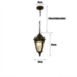 lampe suspendue classique ornements sculptés verre translucide noir doré chambre salon étude