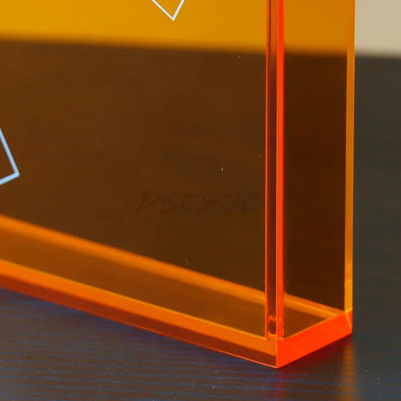 horloge murale moderne acrylique bleu orange rouge rectangles blancs minimaliste