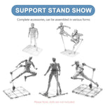 supports transparents modernes figurines articulées vis fixés plateforme divisée bras articulés
