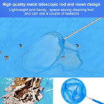 filet piscine bleu maille fine poignée souple moderne nettoyage extérieur enfants transparent acier inoxydable