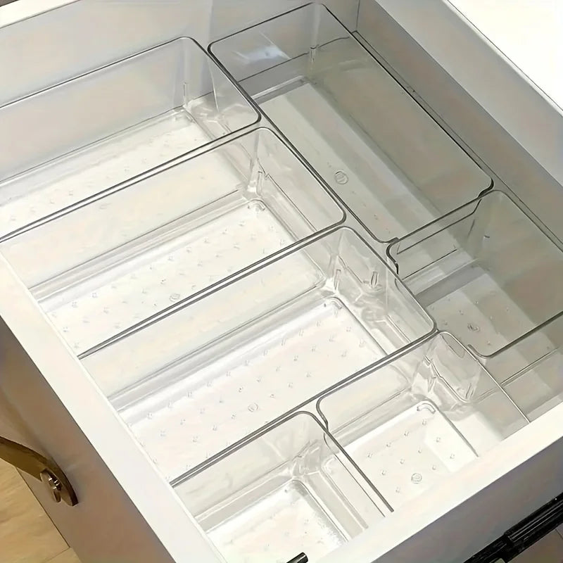 rangement maquillage boîtes transparentes minimaliste pinceaux fards paupières organisation cosmétiques accessoires visibilité pratique modularité