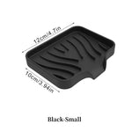 support savon silicone moderne rayures ondulées gris blanc noir vert