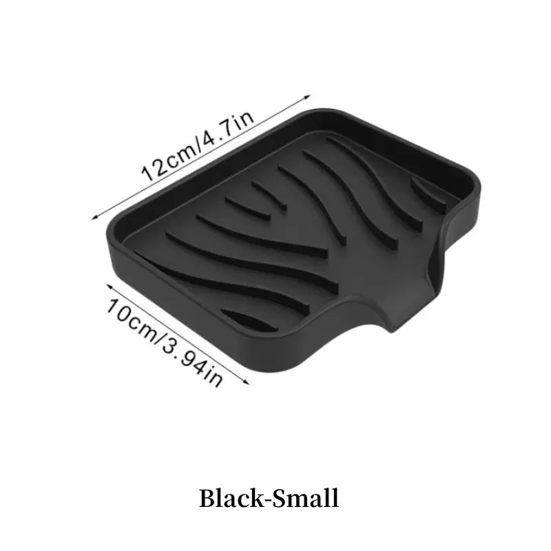 support savon silicone moderne rayures ondulées gris blanc noir vert