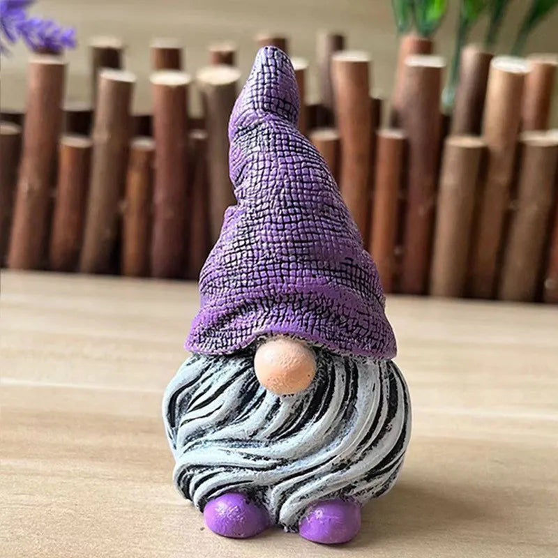 Lutin de Noël violet en résine