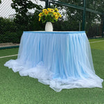jupe table tulle opaque peach bleu rose violet blanc événements anniversaires mariages festives