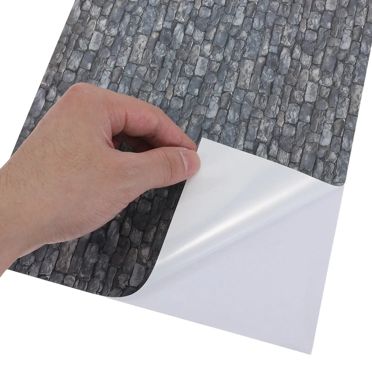 papier peint adhésif pierre texture classique gris noir décoration intérieure miniature mur sol autoadhésif