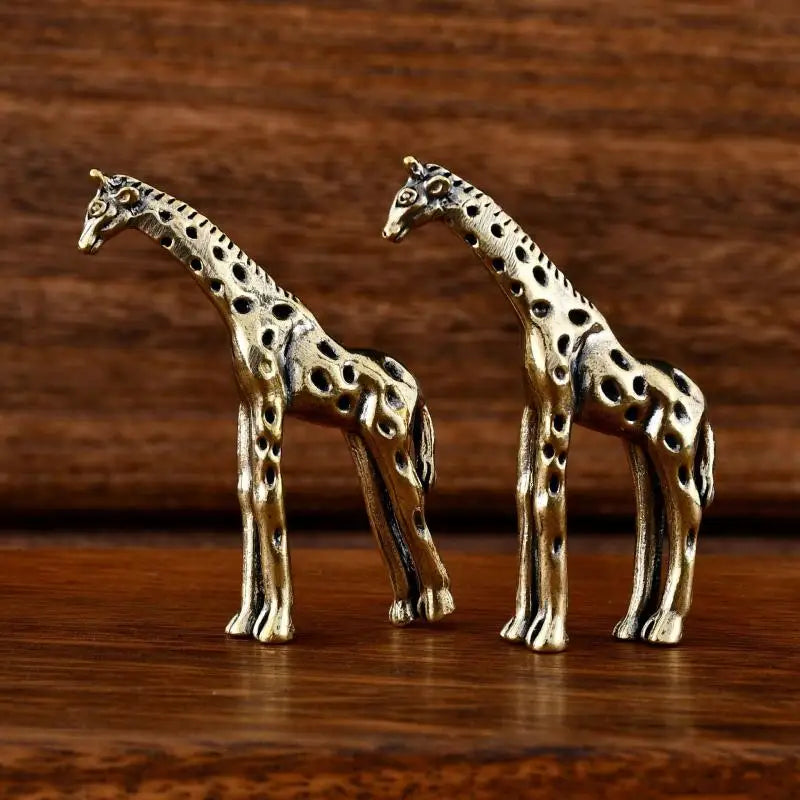 figurine girafe décorative dorée moderne ornement ajouré animalier collectionnée