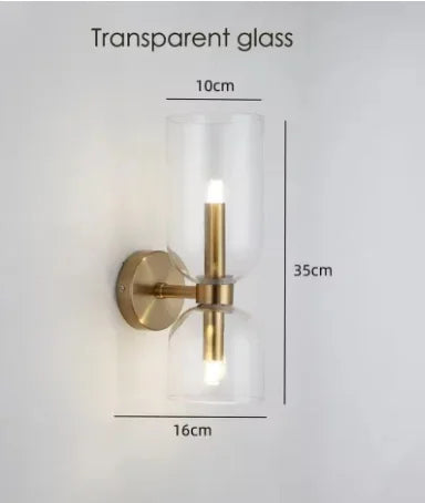 lampes murales modernes minimalistes verre transparent noir doré gris blanc