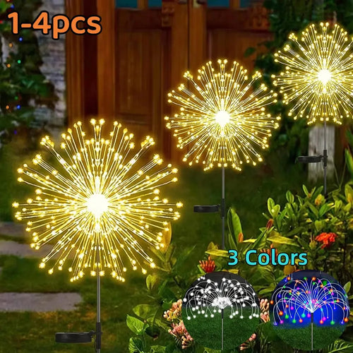 guirlande solaire led feu d'artifice étoile décoration jardin extérieur étanche luminaire nuit moderne