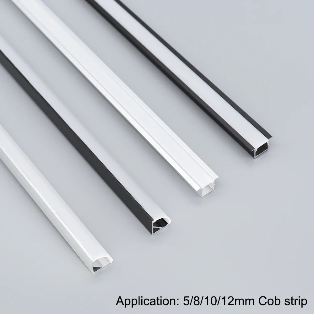 profils d'éclairage led aluminium blanc noir clips moderne 7mm 9mm 10mm 12mm