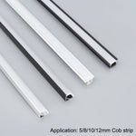 profils d'éclairage led aluminium blanc noir clips moderne 7mm 9mm 10mm 12mm