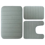 tapis bain mousse mémoire forme absorbant antidérapant moderne rayé beige clair salle bain lavable